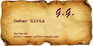 Geher Gitta névjegykártya